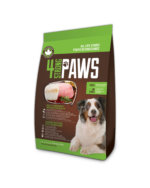 4 Strong Paws chicken and fish dog food bag with Australian Shepherd